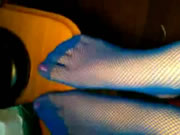 性感淫紋漁網襪騷婦中指玩騷穴